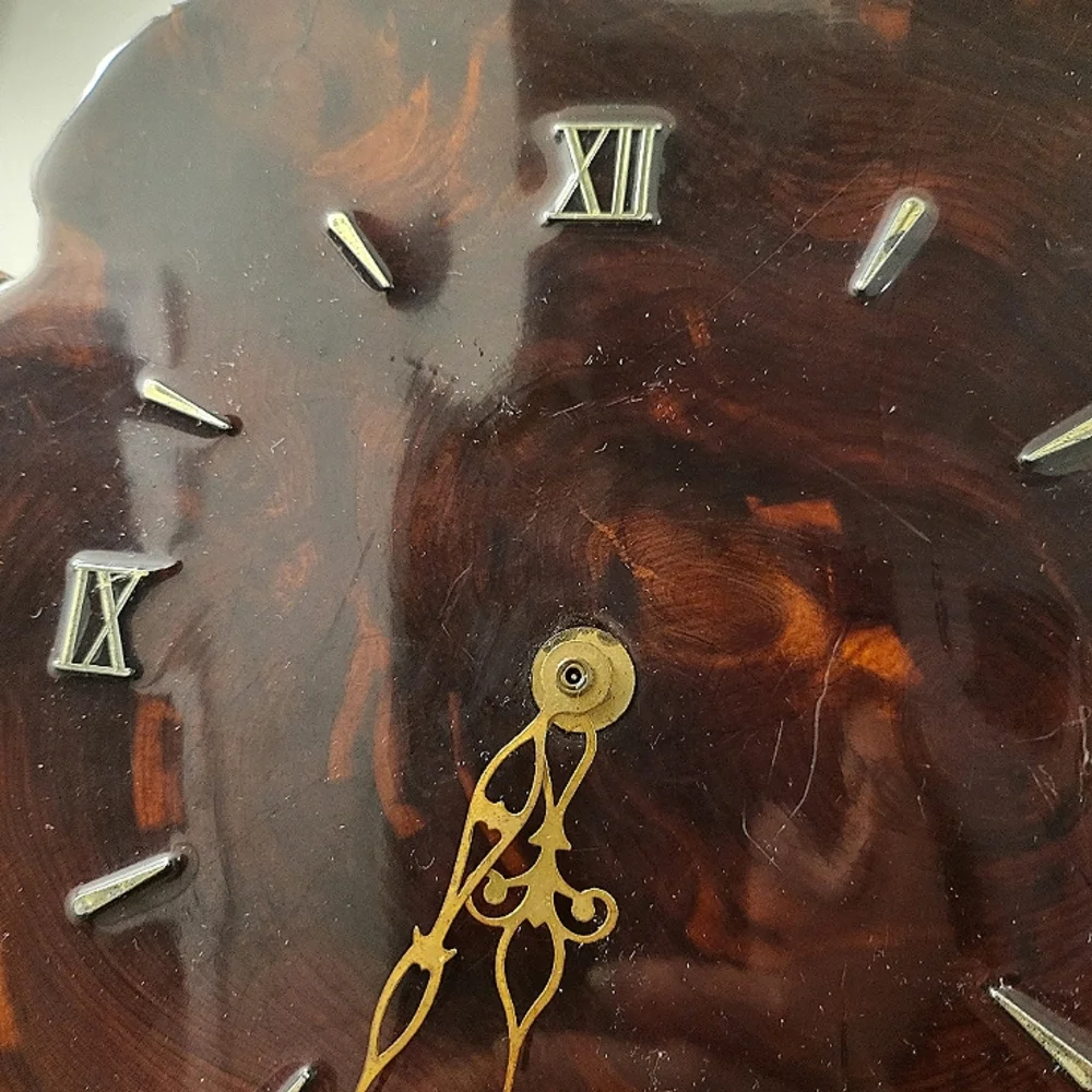 Vintage Natural Live Edge Wood Slab Wall Clock Handcrafted Works